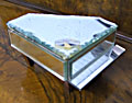 Vintage mirrored piano shaped jewellry box